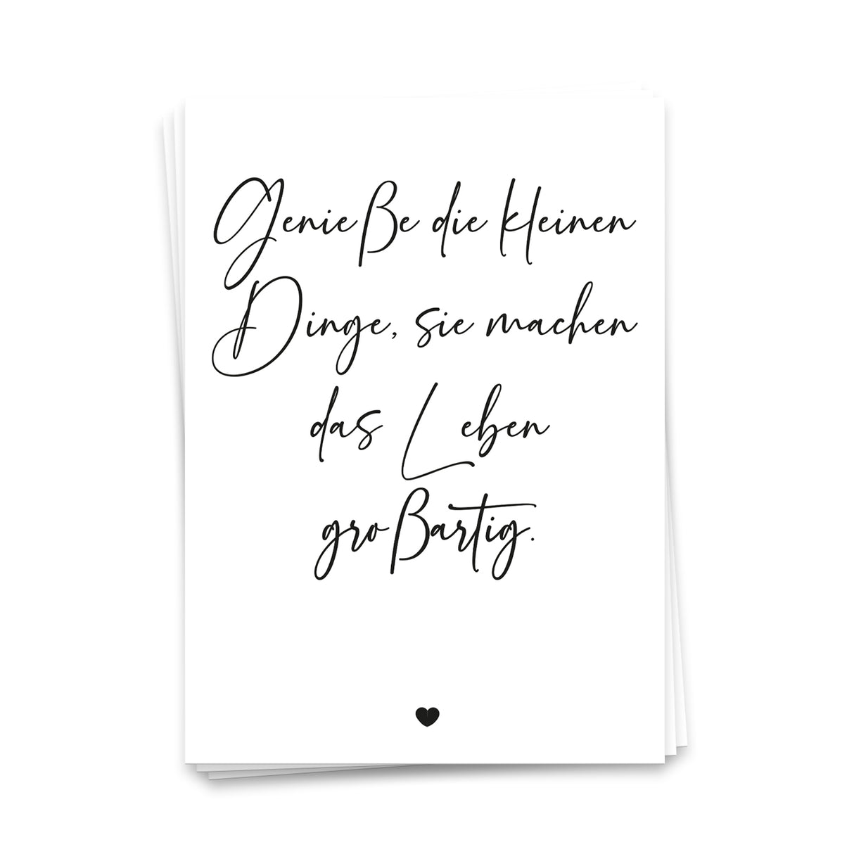 Genieße die kleinen Dinge, sie machen das Leben großartig - Postkarte