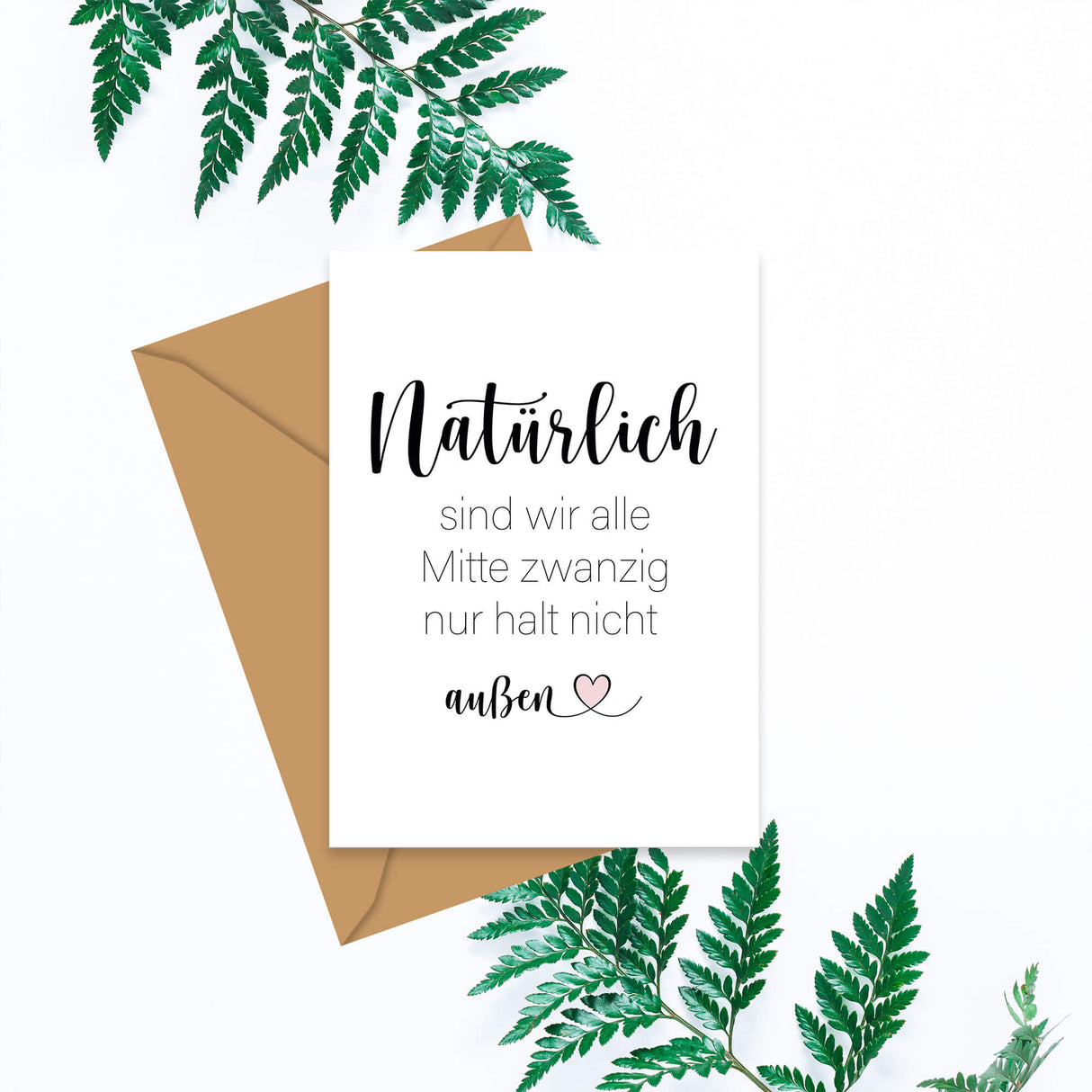 Natürlich sind wir alle Mitte 10 - Klappkarte mit Umschlag