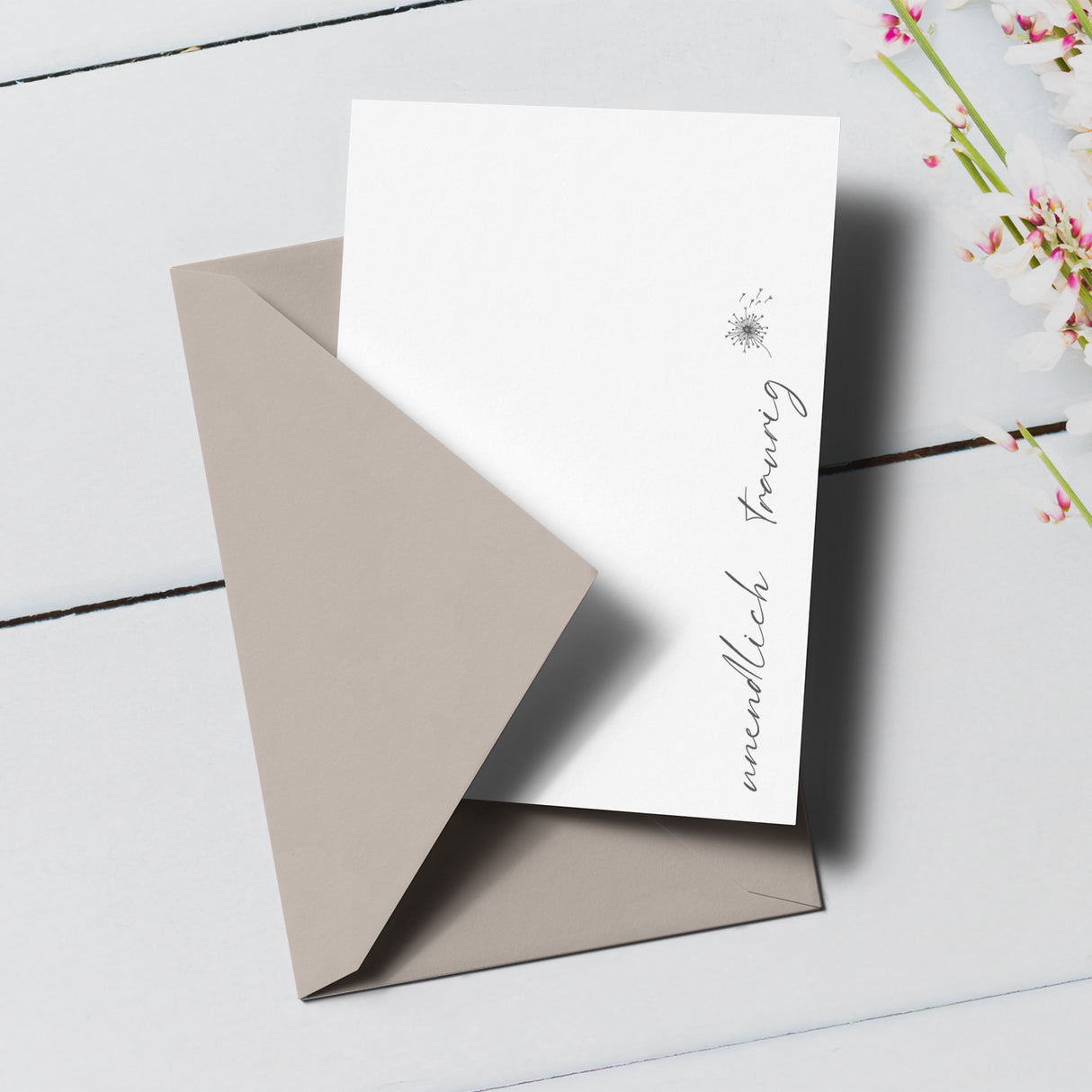 Unendlich traurig - Klappkarte mit Umschlag