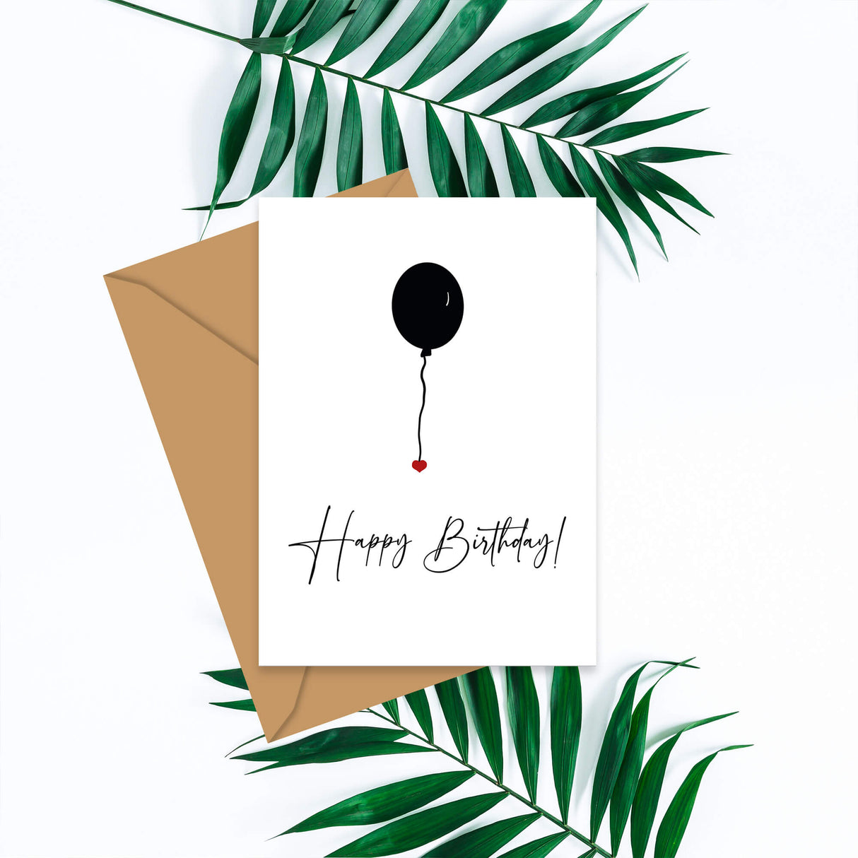 Happy Birthday Ballon - Klappkarte mit Umschlag