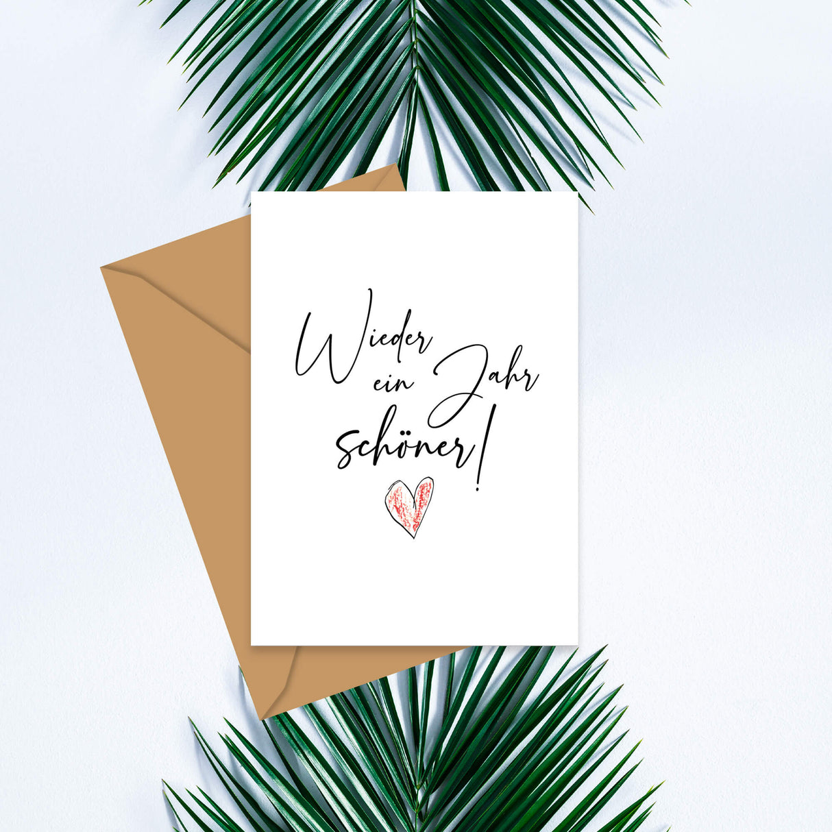 Wieder ein Jahr schöner - Klappkarte mit Umschlag