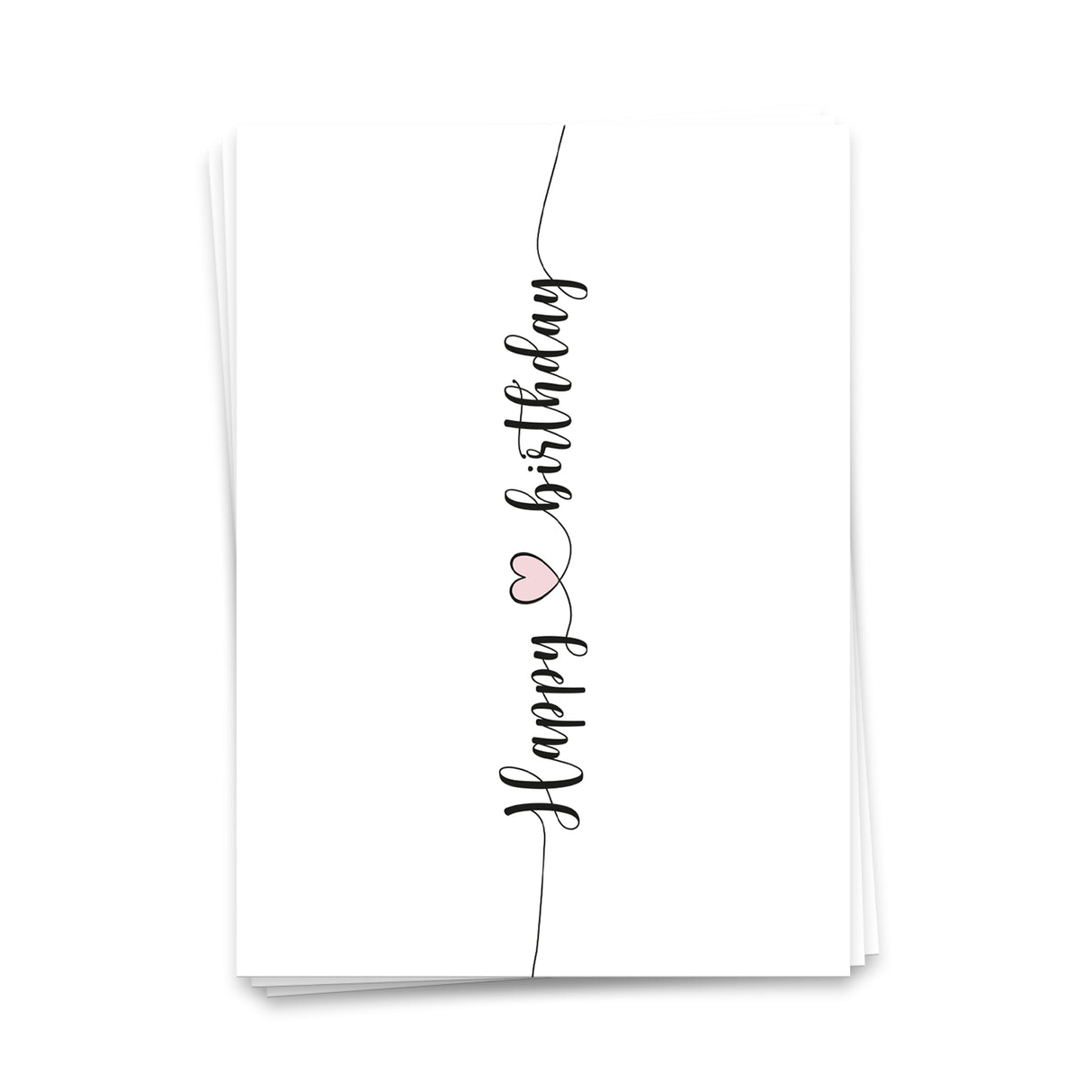 Happy Birthday mit Herz - Postkarte