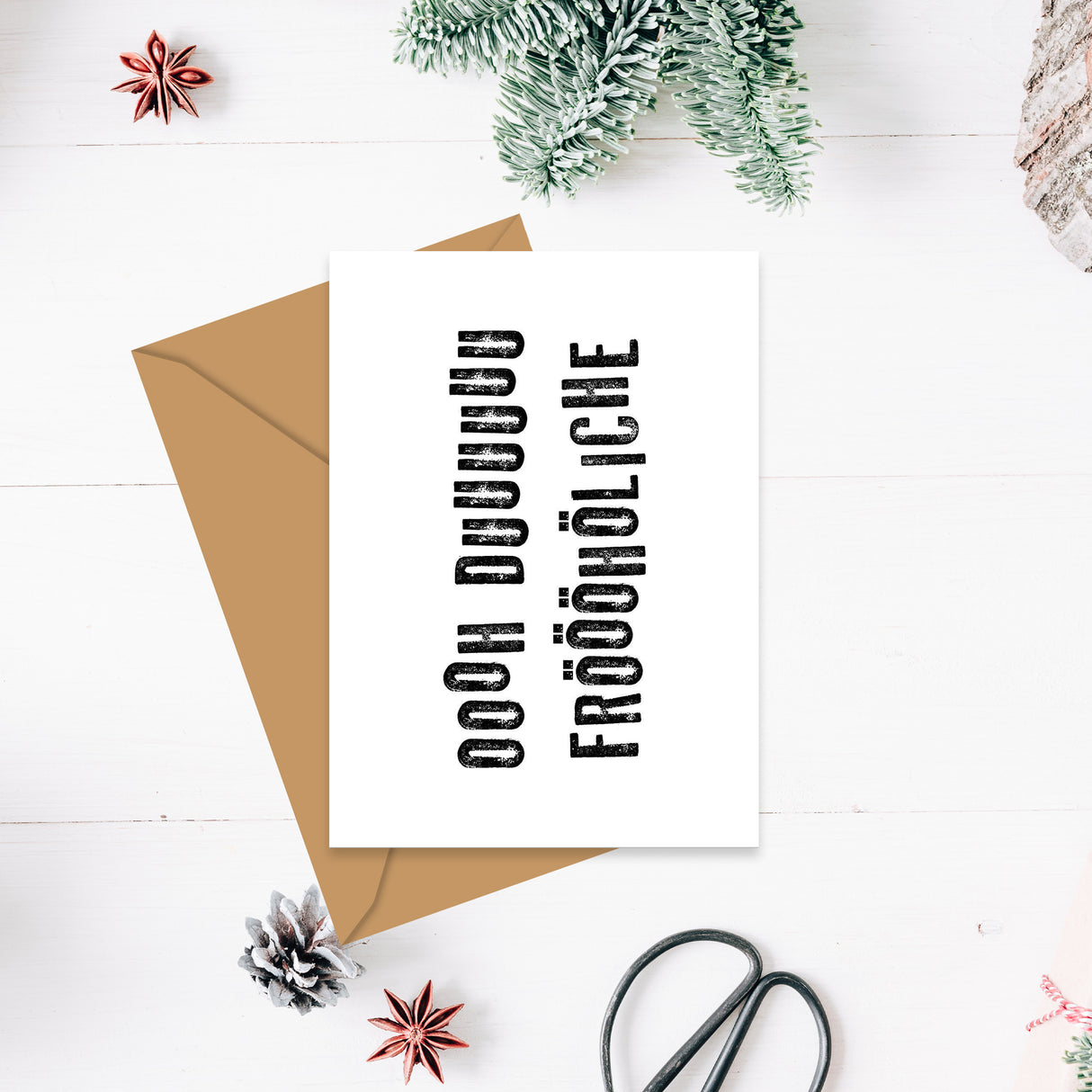 Oh du fröhliche - Klappkarte mit Umschlag