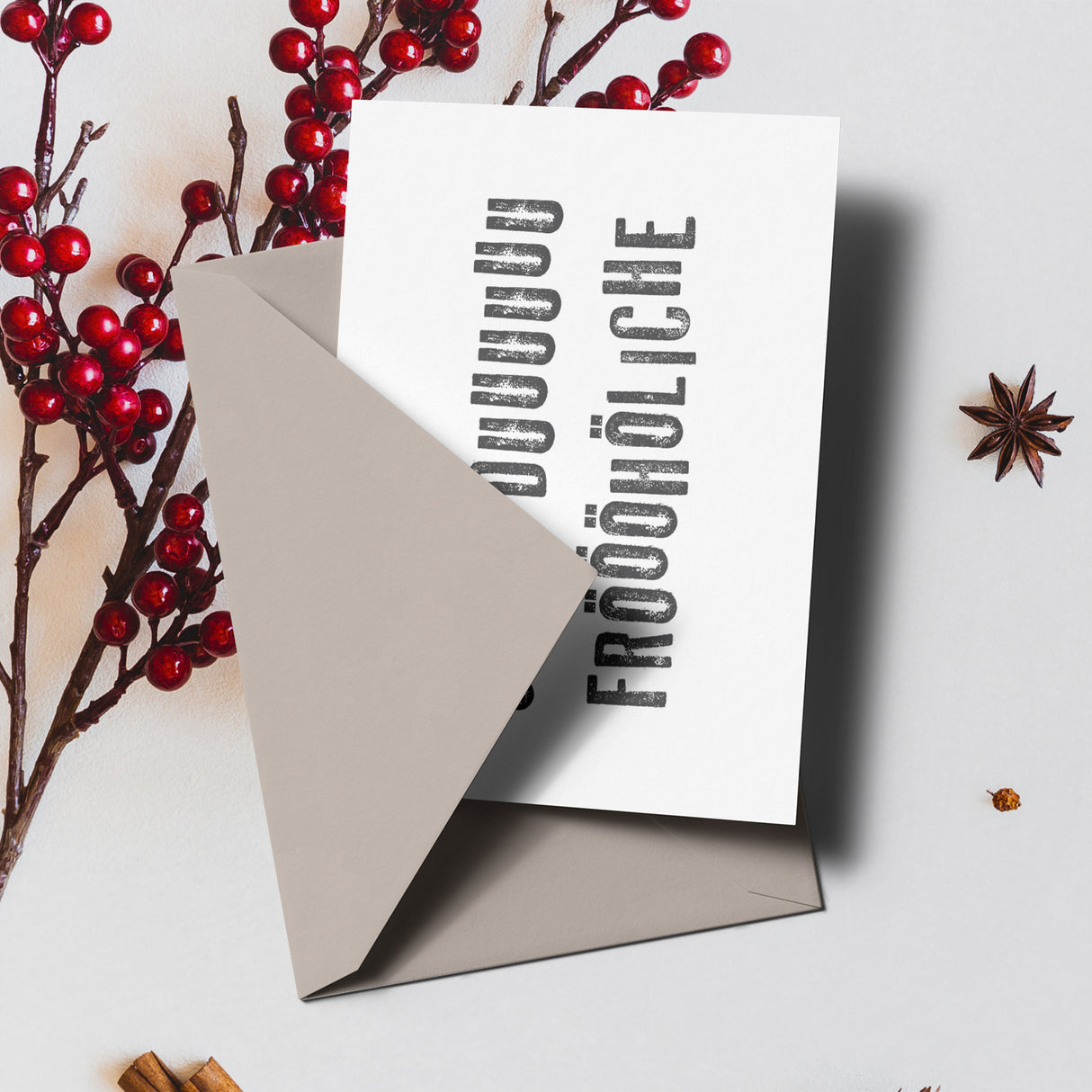 Oh du fröhliche - Klappkarte mit Umschlag