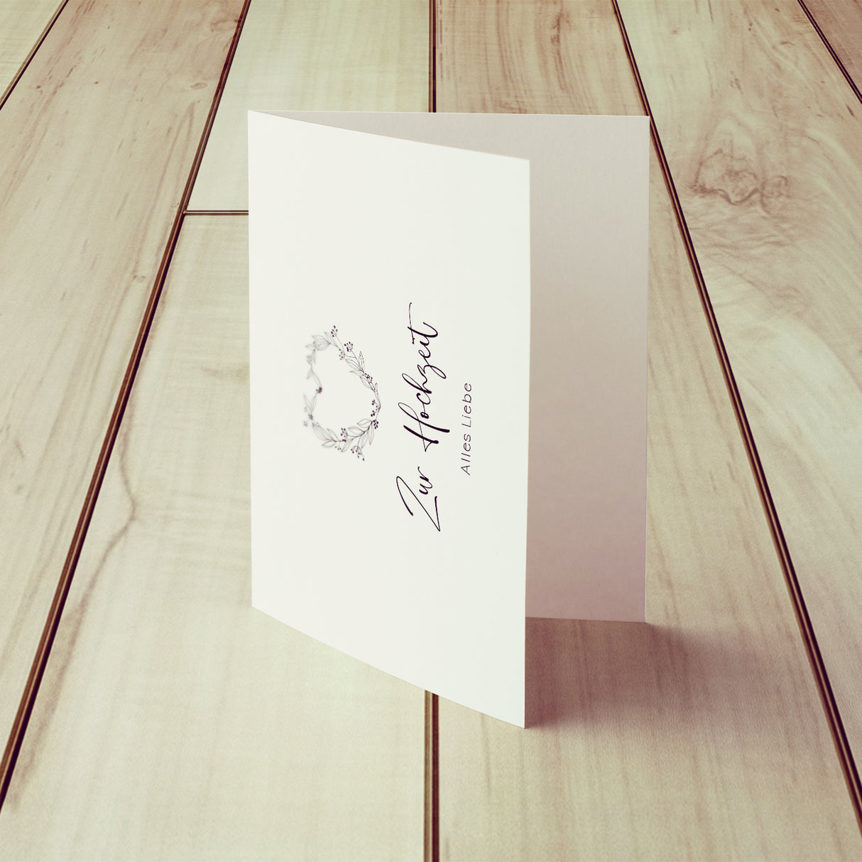 Zur Hochzeit alles Liebe - Klappkarte mit Umschlag