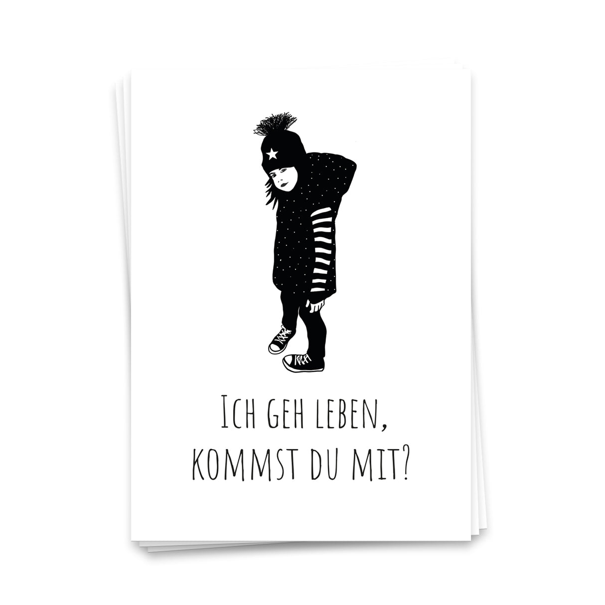 ich geh leben, kommst Du mit - Postkarte