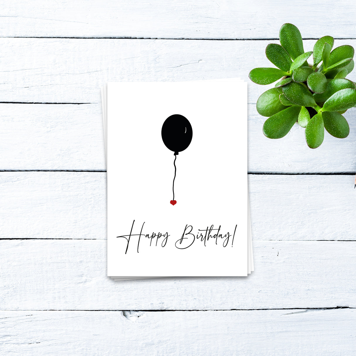 Happy Birthday Ballon - Postkarte