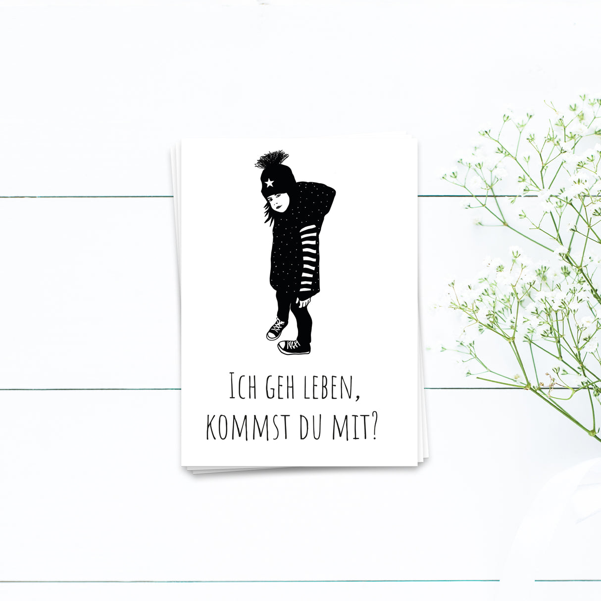 ich geh leben, kommst Du mit - Postkarte