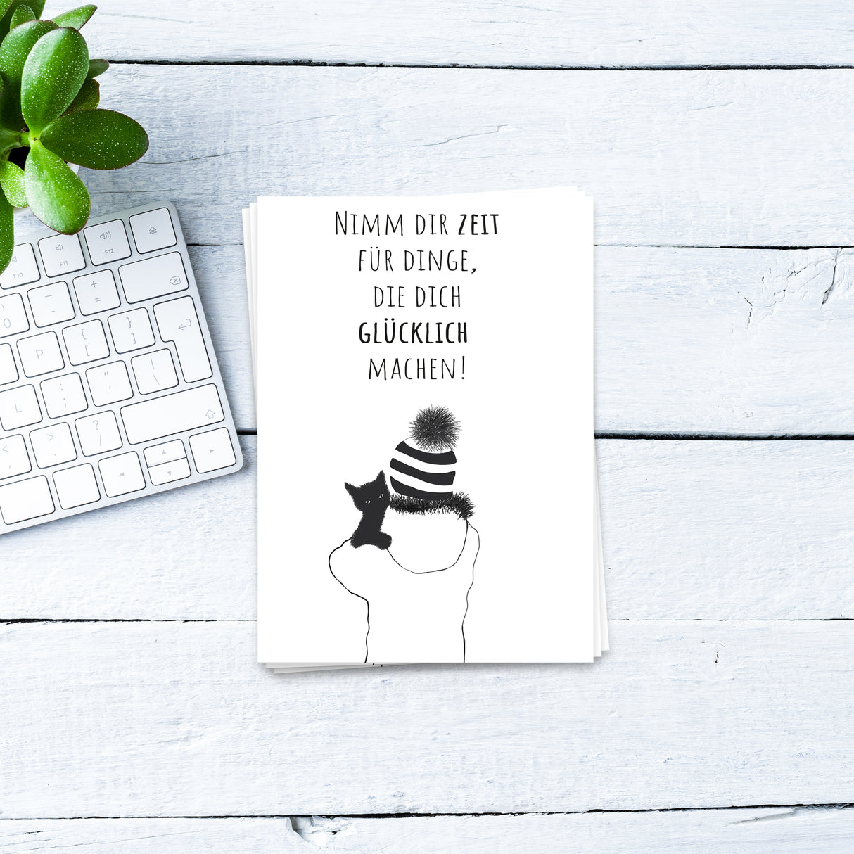 Nimm dir Zeit für Dinge die glücklich machen - Postkarte