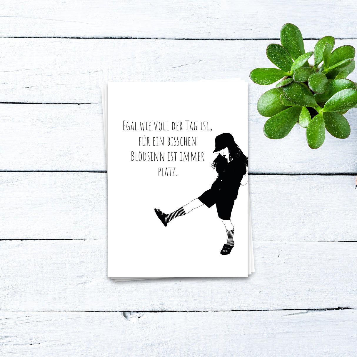 Egal wie voll der Tag ist - Postkarte