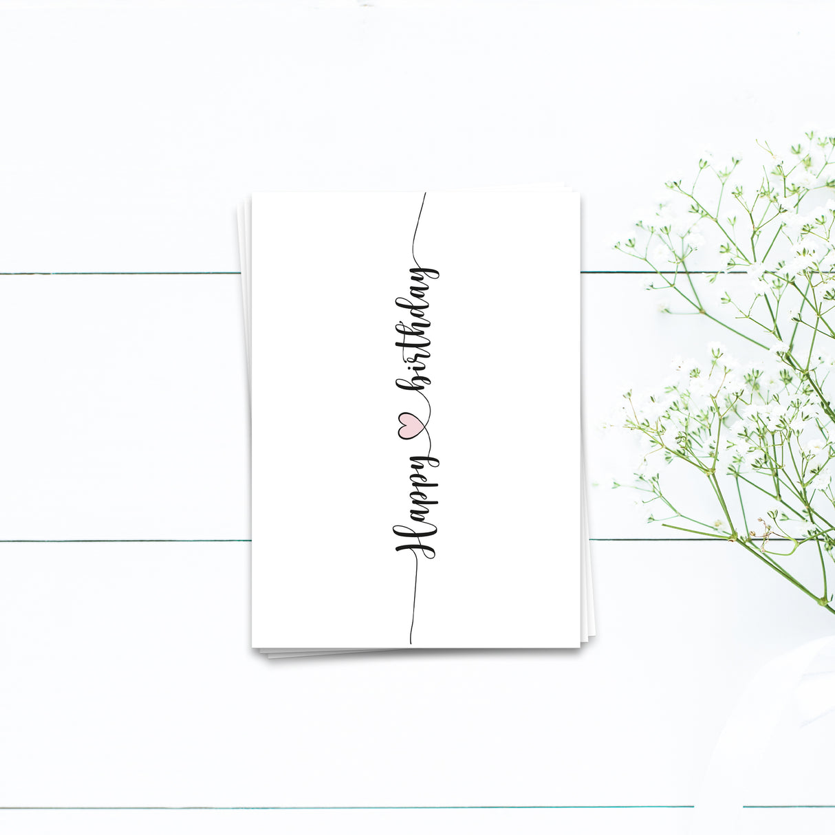 Happy Birthday mit Herz - Postkarte