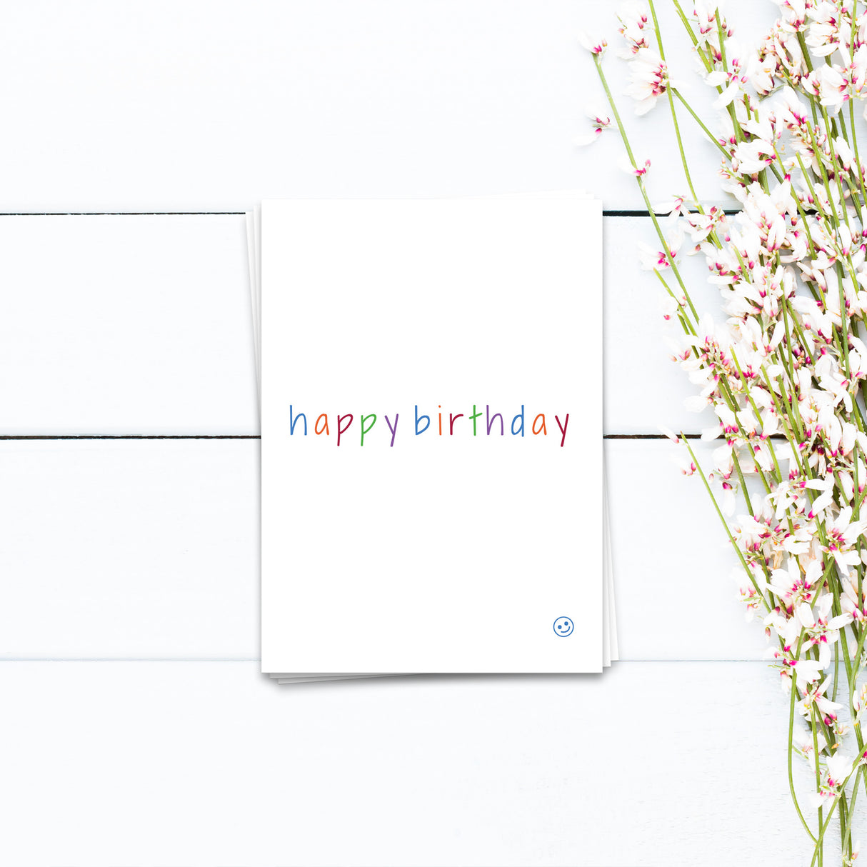 Happy Birthday Smiley - Postkarte