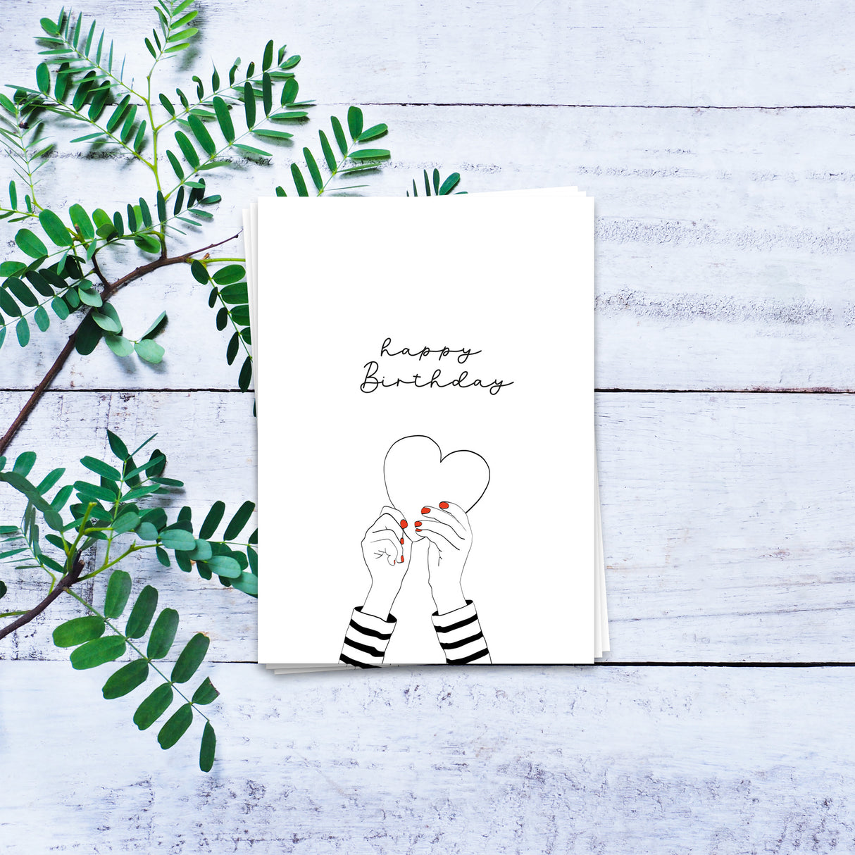 Happy Birthday Herz - Postkarte