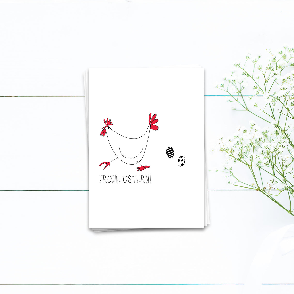 Frohe Ostern Huhn Ei - Postkarte