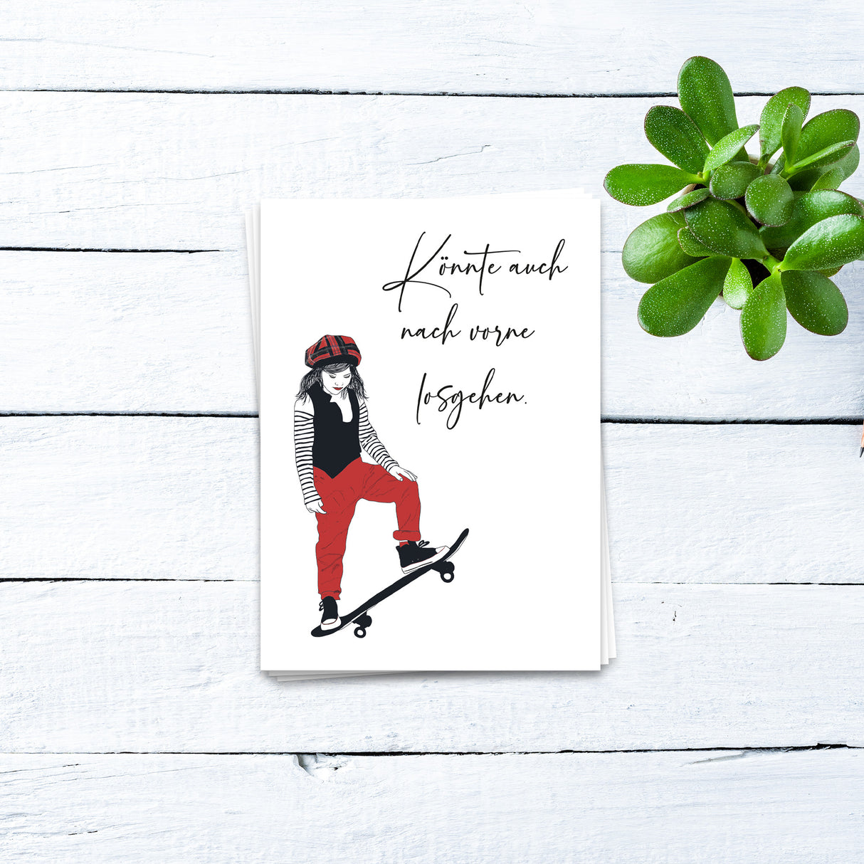 Könnte auch nach vorne losgehen - Postkarte