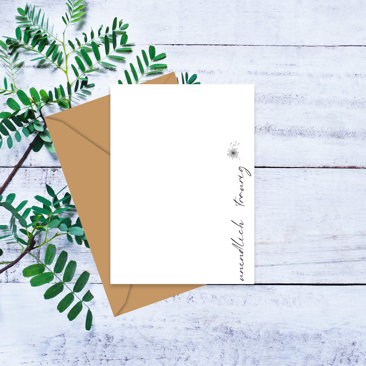 Unendlich traurig - Klappkarte mit Umschlag