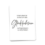 Unser Leben ist zu kurz - Postkarte