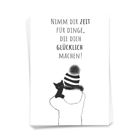 Nimm dir Zeit für Dinge die glücklich machen - Postkarte