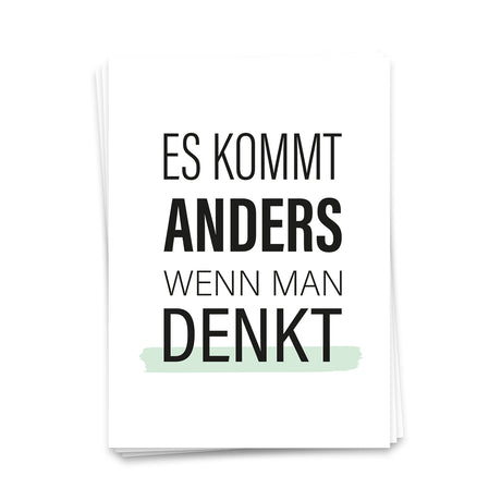 Es kommt anders wenn man denkt - Postkarte