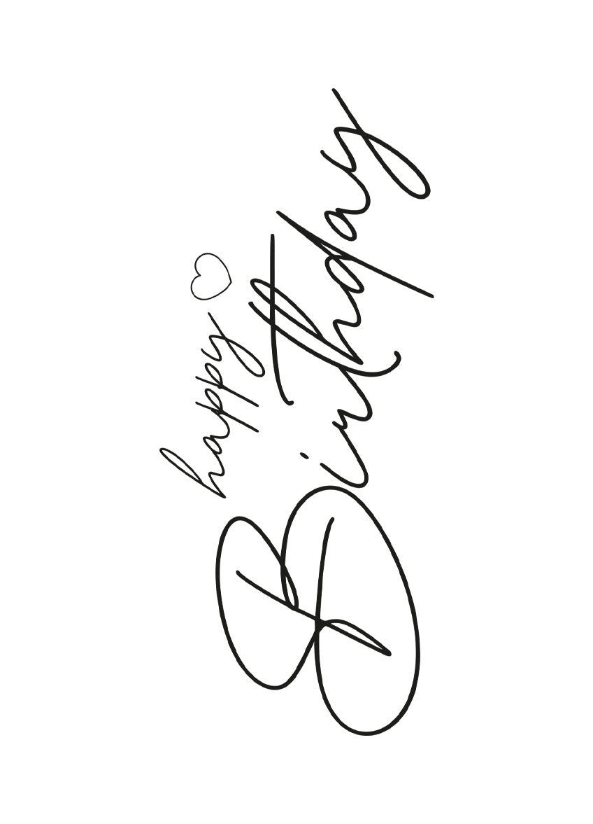 Happy Birthday sw -  Postkarte
