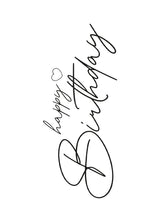 Happy Birthday sw -  Postkarte