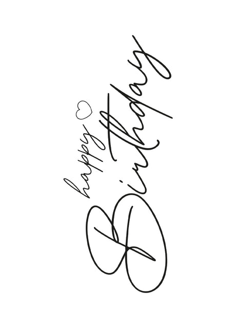Happy Birthday sw -  Postkarte