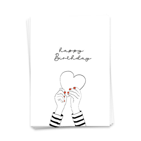 Happy Birthday Herz - Postkarte