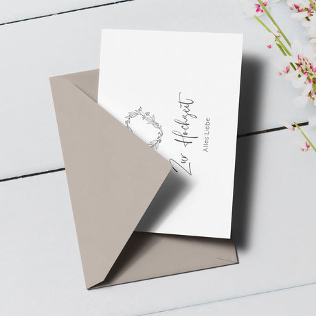 Zur Silberhochzeit alles Liebe - Klappkarte mit Umschlag