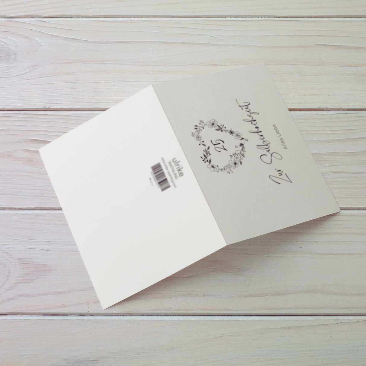 Zur Silberhochzeit alles Liebe - Klappkarte mit Umschlag