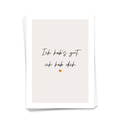 Ich hab's gut, ich hab dich - Postkarte
