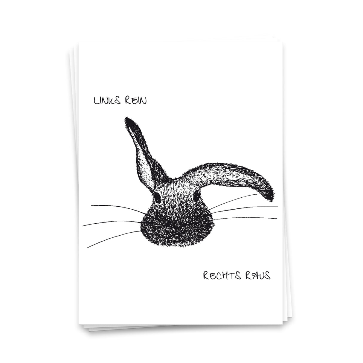 Links rein, rechts raus - Postkarte