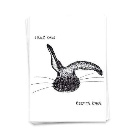 Links rein, rechts raus - Postkarte