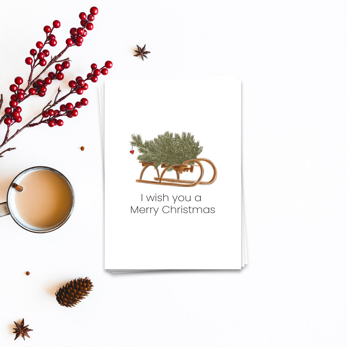 I wish you a merry christmas - Weihnachtskarte