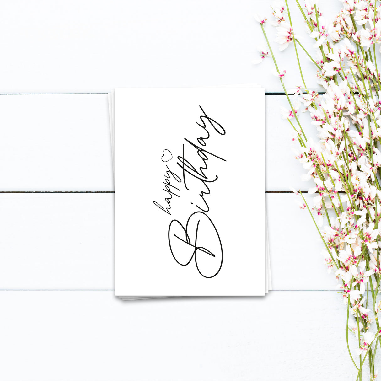 Happy Birthday sw -  Postkarte